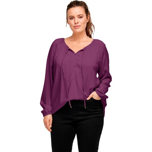 Ellos Women's Plus Size French Terry Zip Pocket Tunic