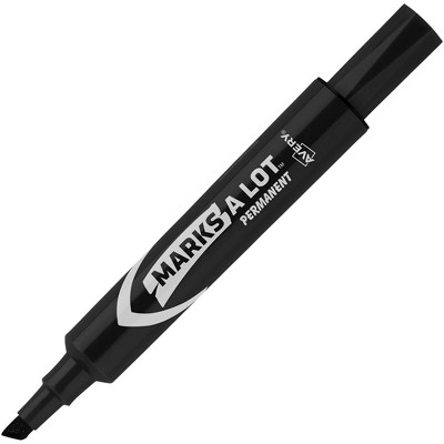 Avery Marks-A-Lot Desk Style Permanent Markers, Chisel Tip, Black, Pack of 12