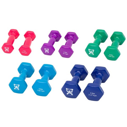 BalanceFrom Colored Vinyl or Neoprene Coated Dumbbell Set with