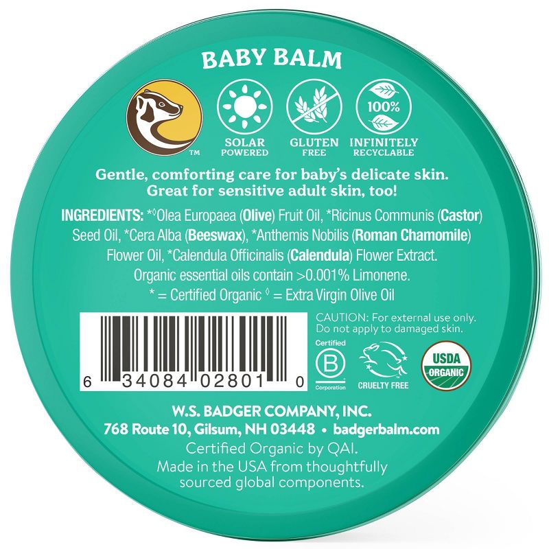 Badger Organic Baby Balm Skin Care - 2oz, 5 of 8