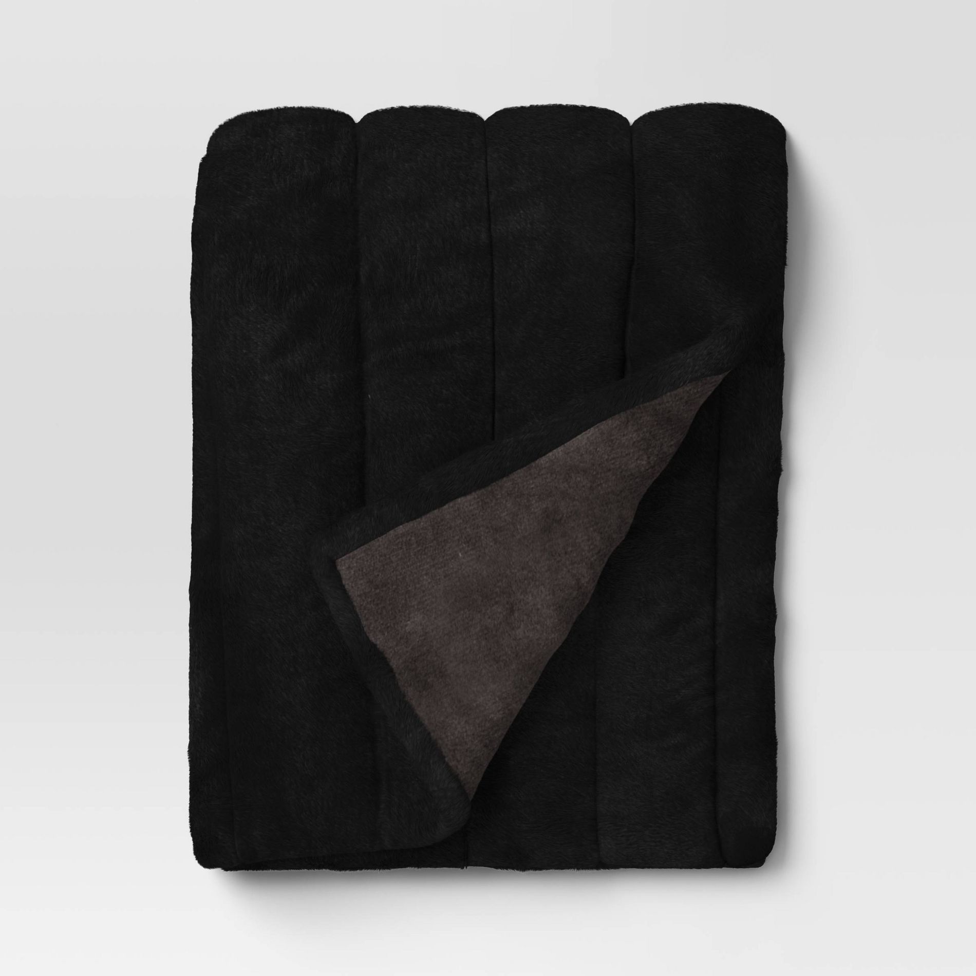 Channel Faux Fur Throw Black - Threshold™