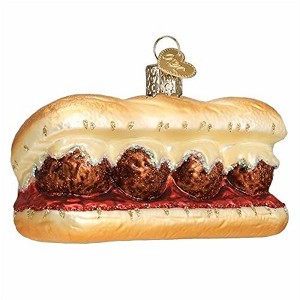Old World Christmas Glass Blown Ornament for Christmas Tree, Meatball Sandwich - 1 of 4