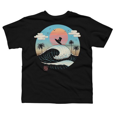 Boy's Design By Humans Summer Big Wave Surf Vibes By vincenttrinidad T-Shirt