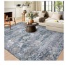 Vintage Washable Area Rugs, Ultra-Thin Soft Large Indoor Rug For Bedroom Dining Room Or Living Room, Foldable Carpet With Non-Slip Backing, Navy Blue - 2 of 4