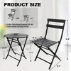 homfan 3-Piece Outdoor Bistro Set - Small Iron Patio Table & 2 Chairs, Cafe Dining Set for Balcony, Garden, Apartment, All-Weather Bistro Furniture - 4 of 4