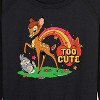 Women's - Bambi - Too Cute Thumper Lightweight French Terry Wide Neck Long Sleeve Shirt - 2 of 4