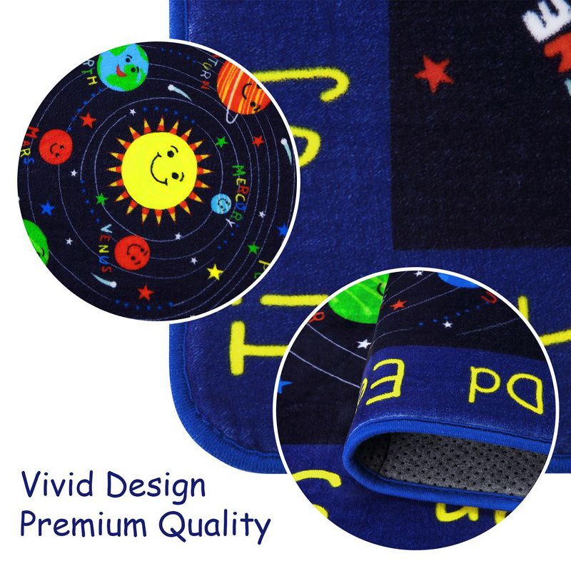 Kids Solar System Educational Rug Galaxy Outer Space Kids Rugs for Kids Bedroom Nursery Playroom Classroom, 5 of 11
