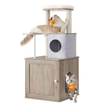 Feandrea Clickat Collection Cat Tree, Quick Assembly, Replaceable Parts.  Thick Scratching Post, Cat Cave, 3 Perches, Soft Ladde : Target