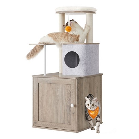 Cat cave outlet litter box