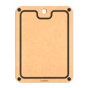 Cuisipro Fibre Wood Cutting Board with Silicone Feet, 12 x 9 Inch, Natural/Slate - 1 of 4