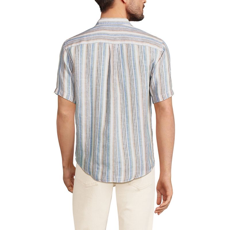Lands' End Men's Traditional Fit Short Sleeve Linen Shirt, 2 of 5