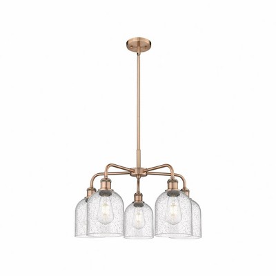 Bella - 5 Light Stem Hung Chandelier In Industrial Style-15 Inches Tall and 23.5 Inches Wide