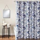 Cynthia Jacobean Shower Curtain Blue - Lush Décor