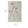 Ivory Taupe and Brown Wool Geometric Hand Tufted Area Rug - 3 of 4