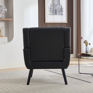 Dolonm 34.25 in.H Accent Chair, Modern Upholstered Armchair with Wooden Legs/Ergonomic Back for Home/Office - 1 of 4