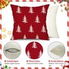 Christmas Pillow Covers 18x18 inch Set of 2 Christmas Tree Decorative Red Throw Pillow Covers - 2 of 4