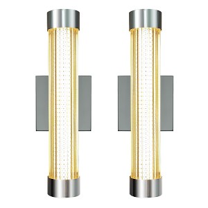 DAKAFUL 16W Dimmable LED Wall Sconce ¨C Modern Iron-Glass Design for Bedroom, Hallway & Living Room -Silver - 1 of 4