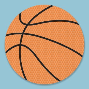 Big Dot of Happiness 25 Ct Basketball Drink Coasters, 4-Inch Disposable Round Paper Coasters for Birthday Party, Cocktail Table Decor for Bar Drinks - 1 of 4