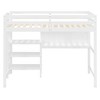Twin Size Wooden Loft Bed with Shelves, Desk, and Writing Board - 4 of 4