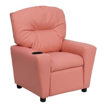 Emma and Oliver Contemporary Kids Recliner with Cup Holder