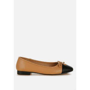 Acino Faux Leather Bow Detail Ballerinas - 1 of 4