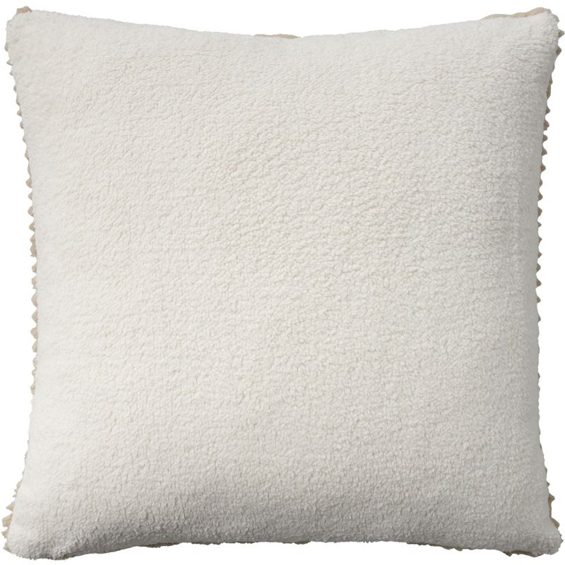 Mina Victory Faux Fur Layered Stripe Cut Indoor Throw Pillow, 4 of 8