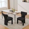 Racxily Set of 2 Chenille Dining Chairs, Modern Armless Design with Rubberwood Legs for Dining & Living Room , Black/Gray - 3 of 4