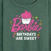Women's - Barbie - Birthdays Are Sweet Lightweight French Terry Wide Neck Long Sleeve Shirt - 2 of 4
