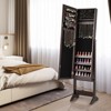 Tangkula Jewelry Mirrored Cabinet Armoire Organizer Storage Box w/ Stand Christmas Gift - 3 of 4
