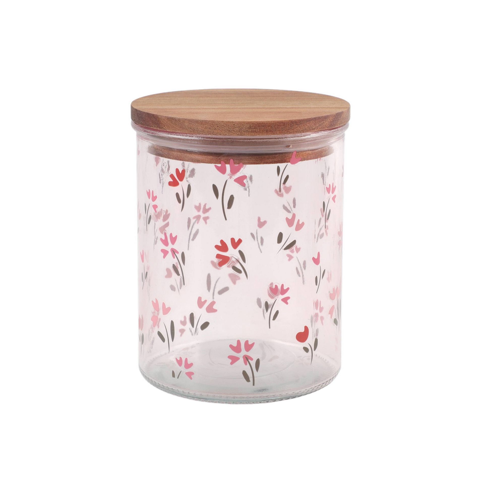 Cook With Color Flower Print Wood Lidded Treat Gifting Jar