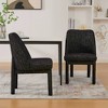 QingMoon Modern Chenille Dining Chairs Set of 2, Minimalist Style Kitchen Chairs with Curved Backrest and Rubberwood Legs for Living Room - 3 of 4