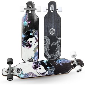 Madd Gear 38" Drop Through Longboard Skateboard 70mm Wheels ABEC-7 Bearings Maple Deck Black White - 1 of 4