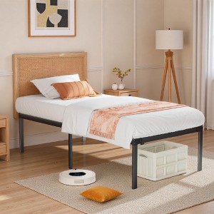 FONTOI Twin Bed Frame Heavy Duty Metal Bed Frame Simple Sturdy Beds for Bedroom, Guest Room, Kid Room, No Box Spring Needed, Black, 75"* 38"*14" - 1 of 4