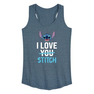 Women's - Lilo and Stitch - I Love Stitch Graphic Racerback Tank - 1 of 4