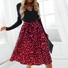 Women's Leopard Print Belted A-Line Midi Dress - Cupshe - 3 of 4