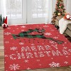 GustoWave Christmas Rug with Snow Reindeer Area Rugs for Living Room, Low Pile Washable - 2 of 4