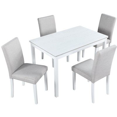 VYNXARIA Wooden Dining Rectangular Table with Bench,Kitchen Table with Bench for Small Space,6 Person Dining Table