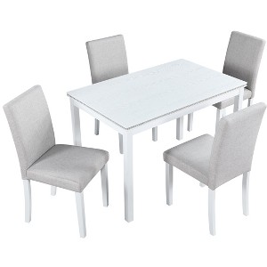 VYNXARIA Wooden Dining Rectangular Table with Bench,Kitchen Table with Bench for Small Space,6 Person Dining Table - 1 of 4