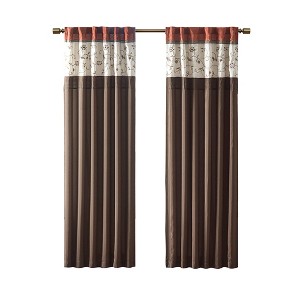 Gracie Mills Rogelio Classic Floral Embroidered Window Curtain Panel - 1 of 4