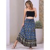 INSPIRE CHIC Women's Boho Floral Smocked High Waist A-Line Maxi Skirts - 2 of 4