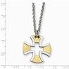 Black Bow Jewelry Stainless Steel and Gold Tone Maltese Cross Necklace - 18 Inch - 2 of 4