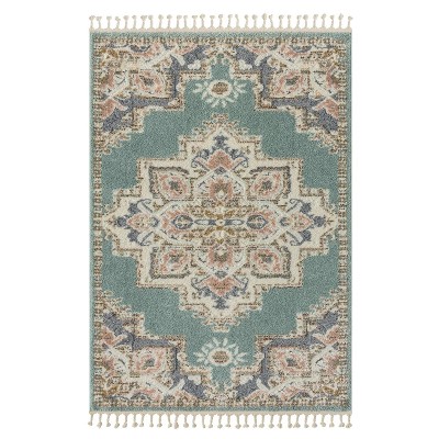 Luxe Weavers Medallion Southwestern Fringe Area Rug