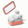  Caraway Glass Food Storage, 6.6 Cup Glass Container,Ceramic  Coated Food Container,Easy to Store, Non Toxic, Non Stick Lunch Box  Container with Glass Lids. Dishwasher, Oven,Square Shape,Cream: Home &  Kitchen