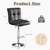 GlasFlength Seating Sets Bar Stools, Square Seat Cushion Barstool with Back, Height Adjustable PU Leather Swivel Barstool ,Black 17.3"*14.4"*36.4" - 4 of 4