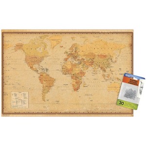 Trends International Antique World Map 2024 Unframed Wall Poster Prints - 1 of 4