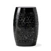 Syemin End Tables Outdoor and Indoor Lace Cut Iron Patio Table, Round Hollow Metal Drum Shape Sidide Table, Accent Table, Black, 12.25"*12.25"*18" - 2 of 4