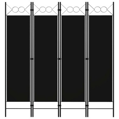 vidaXL 4-Panel Room Divider Black 63"x70.9"