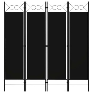 vidaXL 4-Panel Room Divider Black 63"x70.9" - 1 of 4