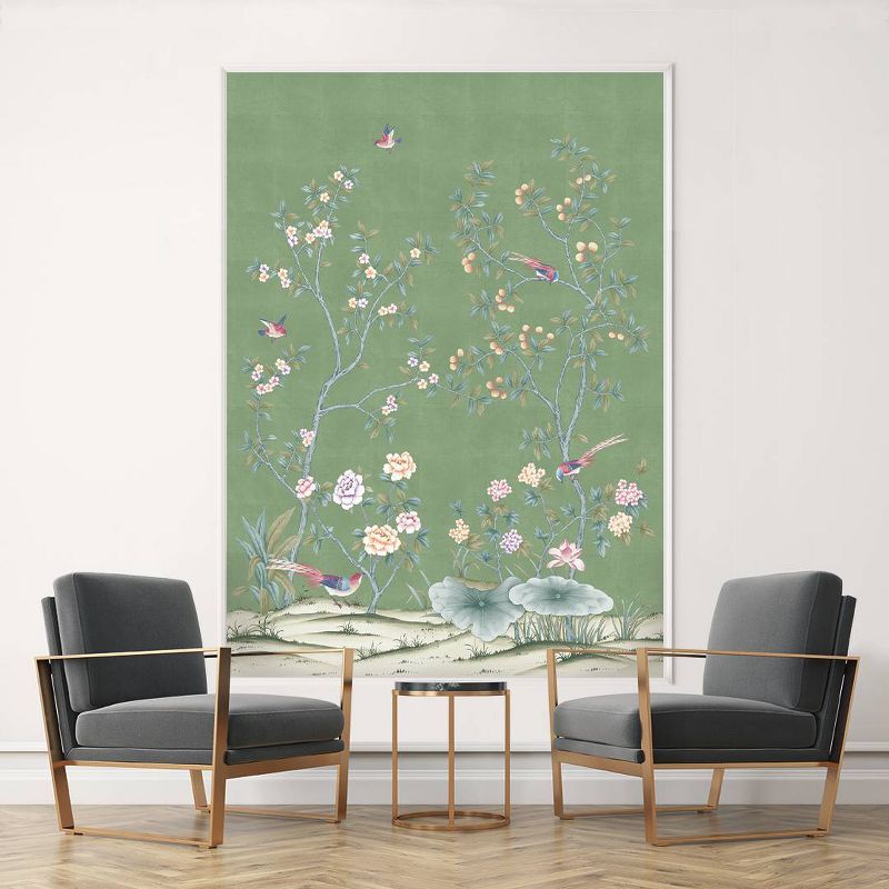 Tempaper &#38; Co. 108&#34;x78&#34; Chinoiserie Lily Sage Blossom Removable Peel and Stick Vinyl Wall Mural, 3 of 6