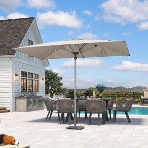 PURPLE LEAF Outdoor Patio Umbrella Market Table Sun Umbrellas with 8 Aluminum Sturdy Ribs for Backyard Deck Garden Pool - 1 of 1